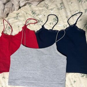 Garage Women's Camisole Trio - Red, Navy, Gray